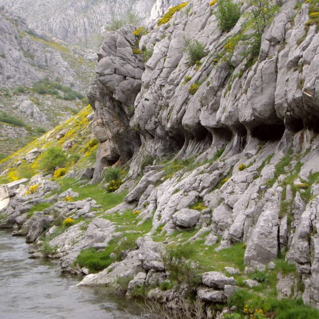 Río pasa entre las rocas