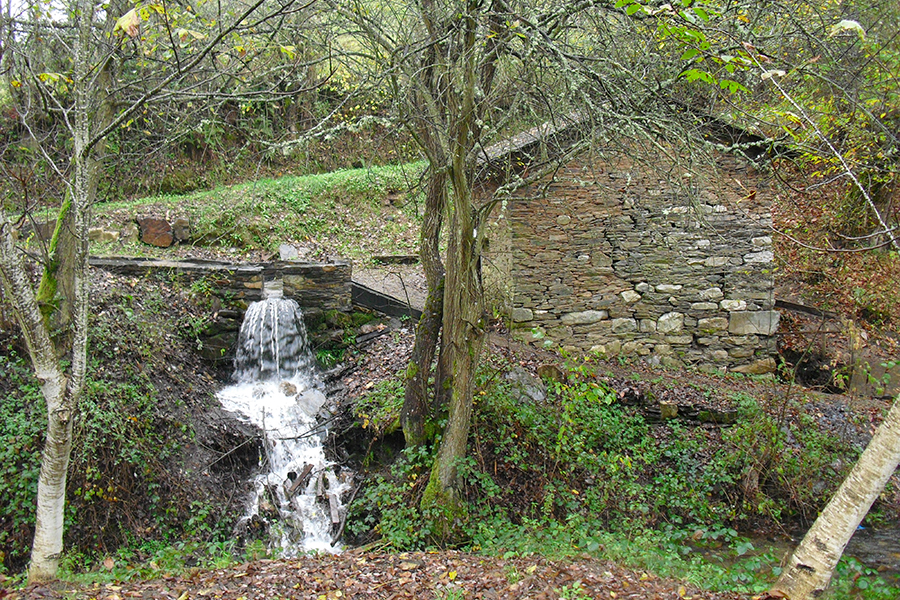 Molino y corriente de agua